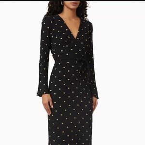 Elegant Black and Gold Polka Dot Dress